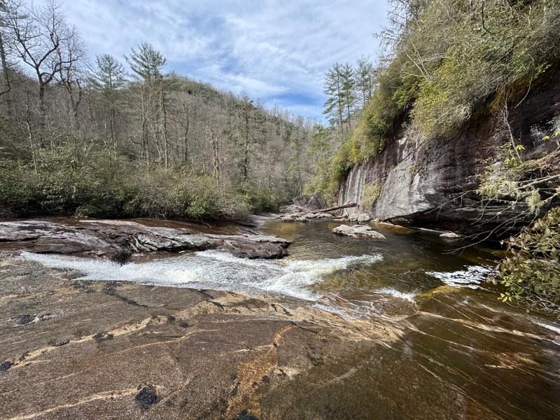 Open granite creek valley in Panthertown
